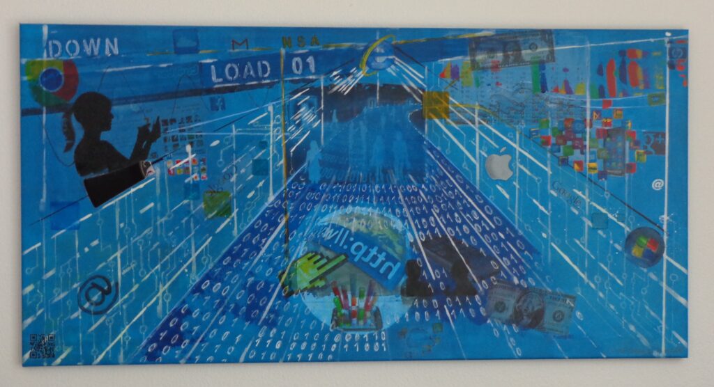 Download 01, Acryl mit Transfers, 60 x 120 cm, 800 sFr, 13.05.2014