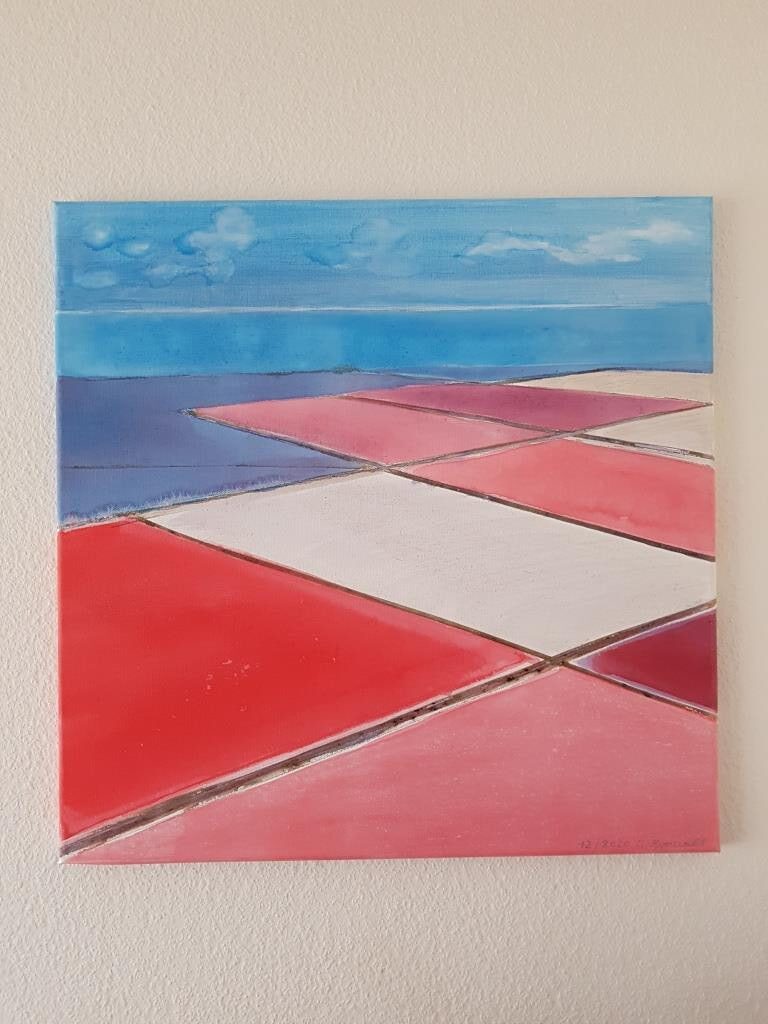 Salzfelder, Acryl auf Keilrahmen (50 x 50 cm) Dezember 2020